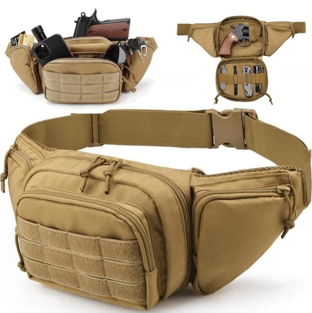NEW Concealed Carry Tactical Fanny Pack One Size Fits Most Tan Military Grade